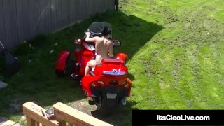 Cam Cutie Its Cleo Rides Dildo & Tractor -WTF?